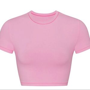 Skims cotton jersey super cropped T shirt Large